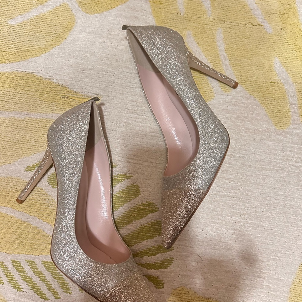 SJP Shoes Gold & Champagne glitter heels/pumps Size 41 1/2